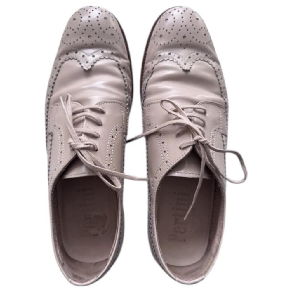 Pertini blush pink lace up brogue oxfords shoes size 6